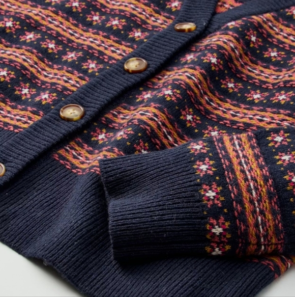 Faherty Highland Fair Isle Cardigan S - Picture 4 of 16